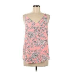 LOFT Women’s Coral Pink Floral Cami Tank Top Size Medium
